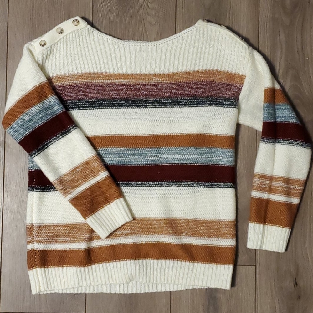 Stripe Boat Neck Tunic Pullover